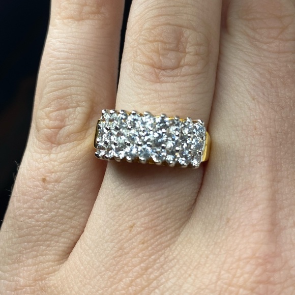 Vintage Gold Tone EDCO faux diamond ring - Picture 5 of 8